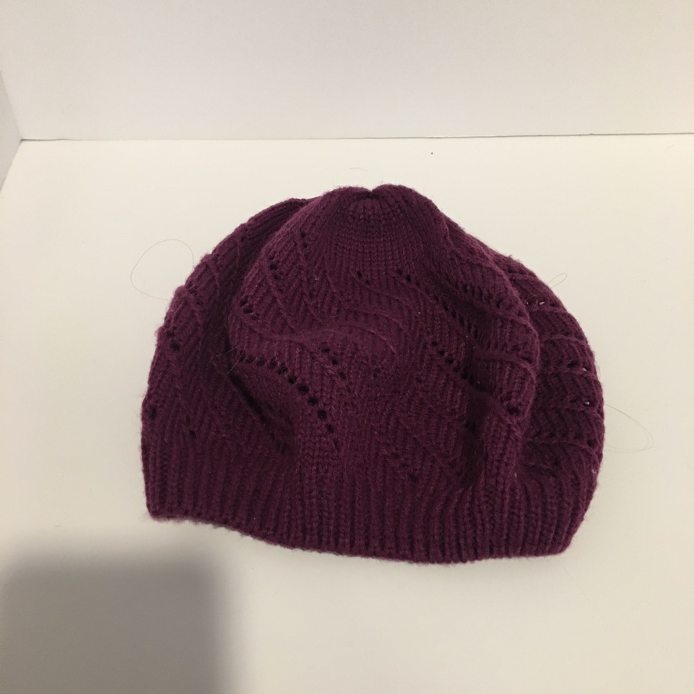 Purple beanie hat